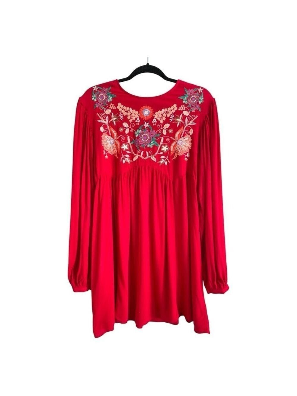 NWT Umgee Embroidered Boho Babydoll Dress Size Small